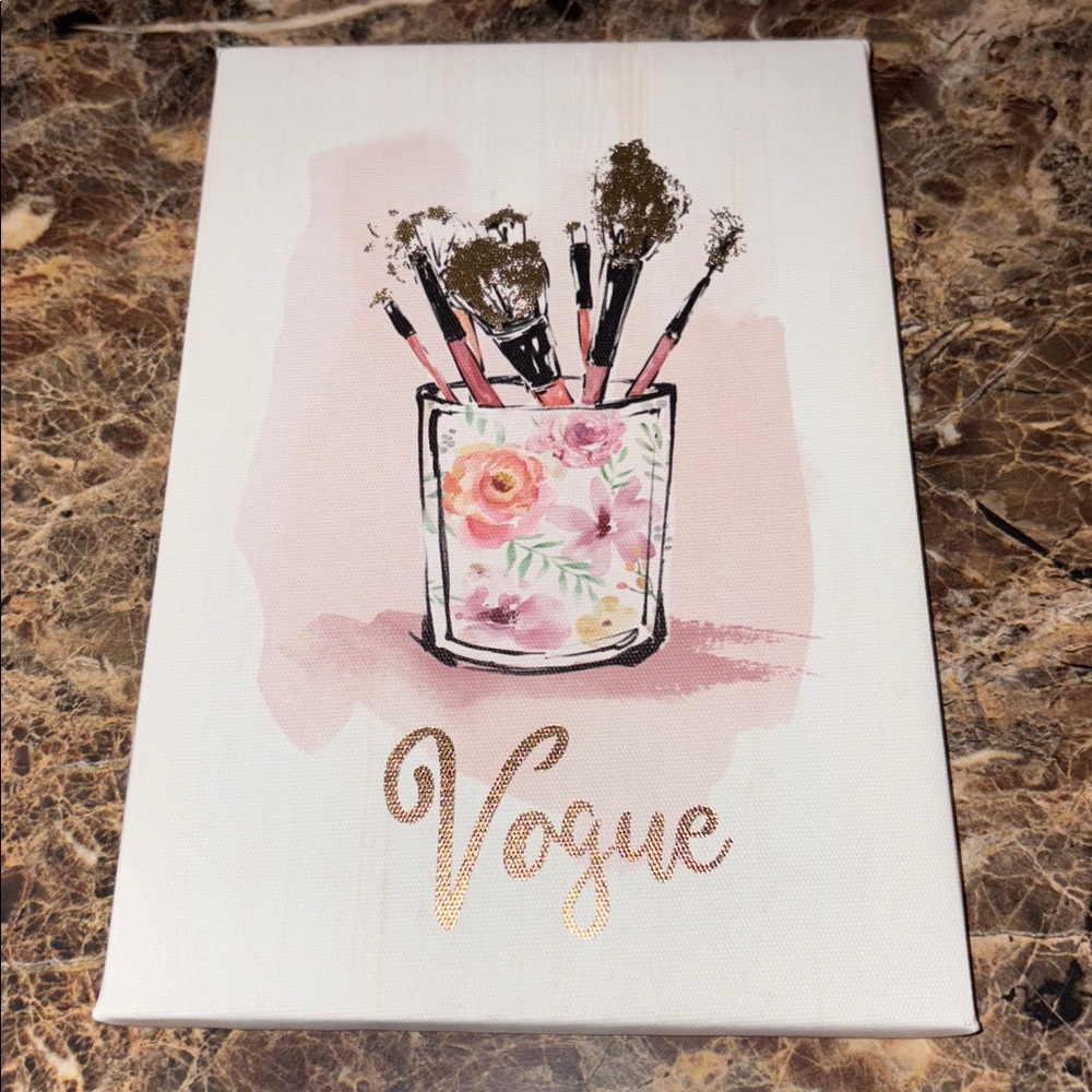 Floral Makeup Brush Holder Canvas Art